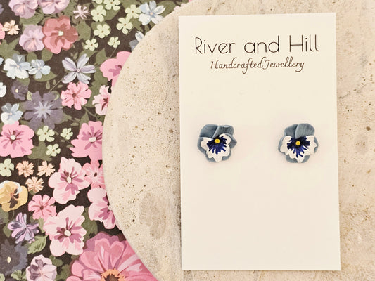 Pansy Studs Blue