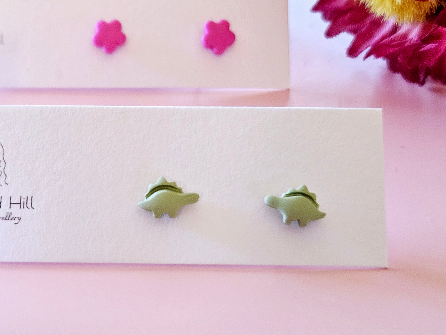 Girls Micro Stegosaurus Studs