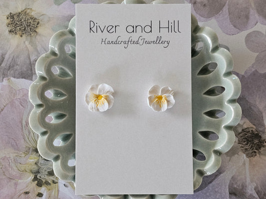 Pansy Studs White