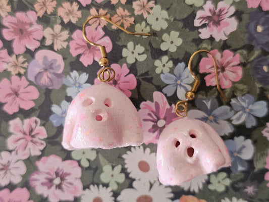 Halloween Pink Ghost Earrings