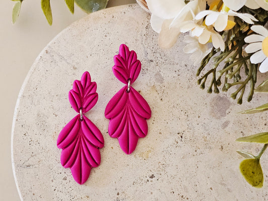 Daily Colour Magenta Arch Earrings