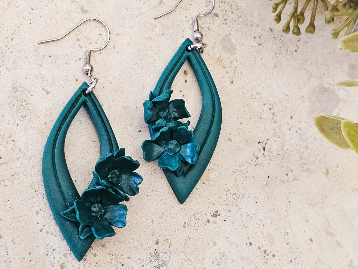 Daily Colour Emerald Green Floral Earrings