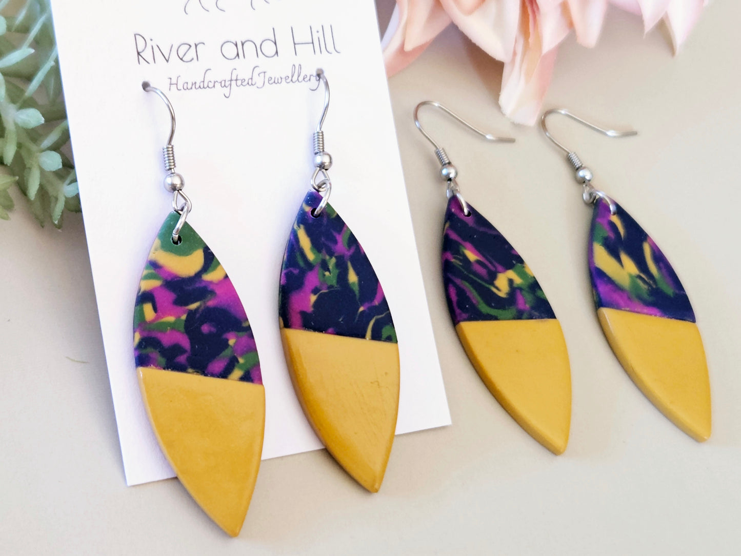 Scraps to Statements Mustard Earrings