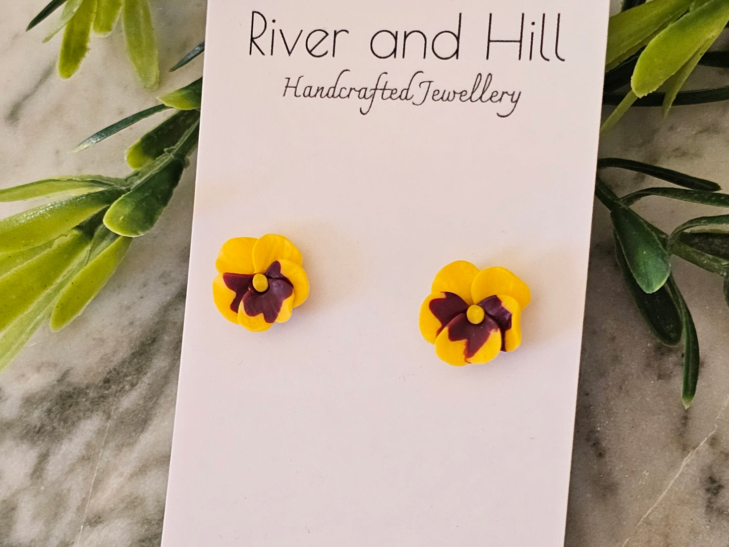 Pansy Studs Yellow