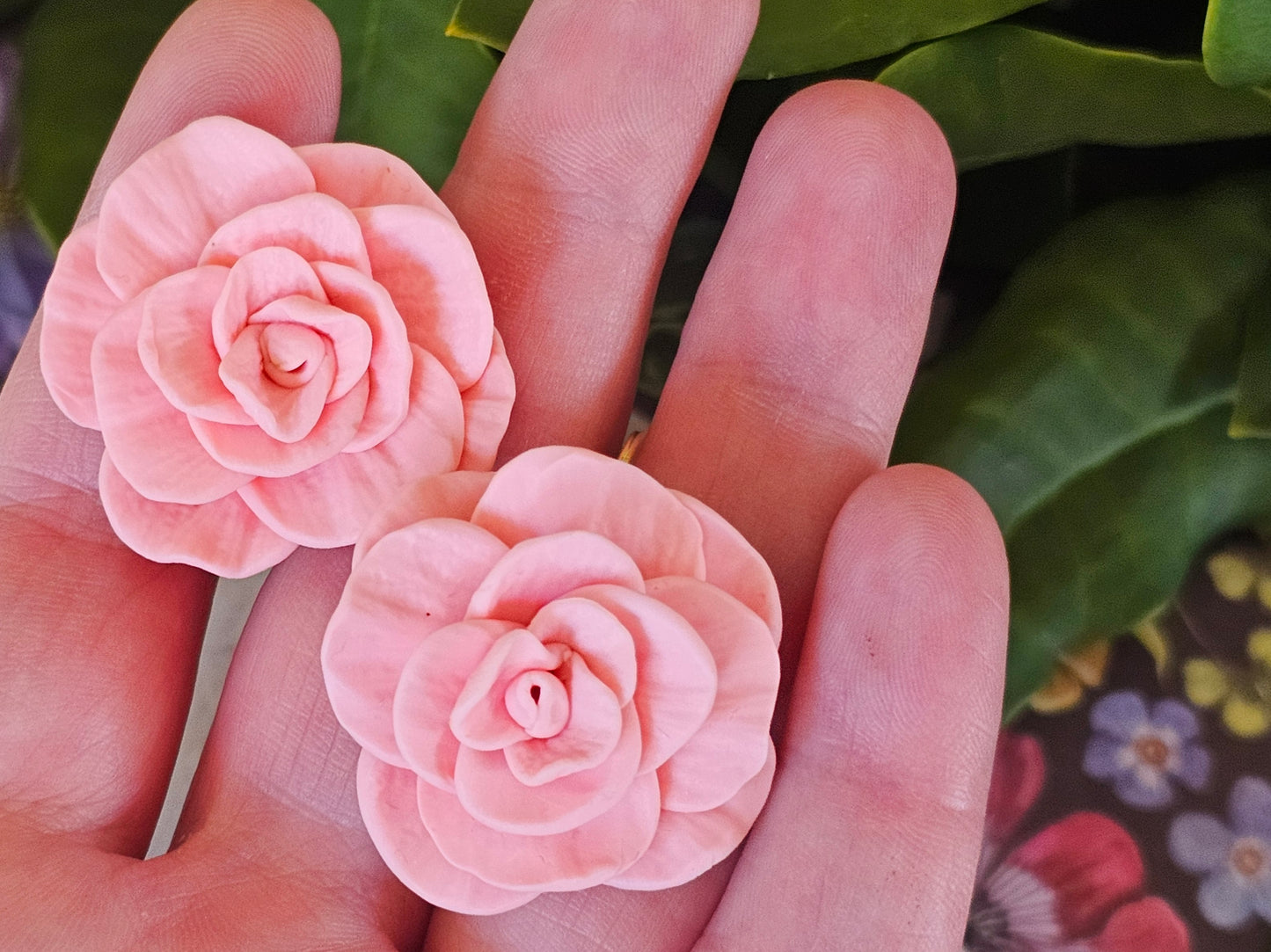 Cammellia French Hook Earrings Light Pink