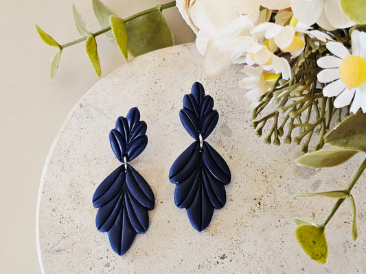 Daily Colour Navy Blue Arch Earrings