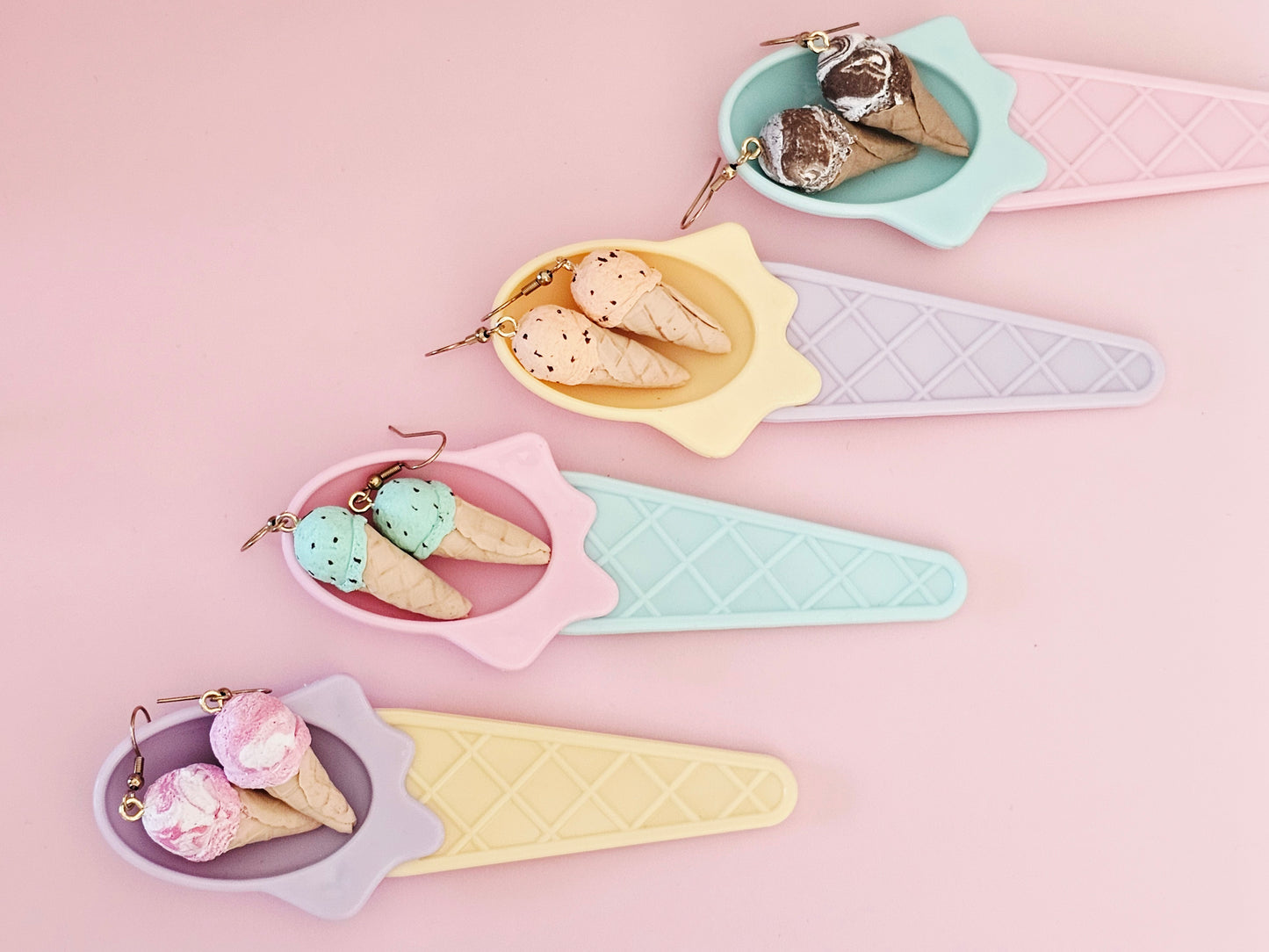Ice Cream Cone Chocolate Orange Earrings