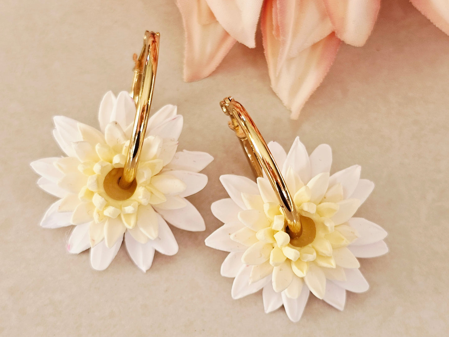 Dahlia Hoops White
