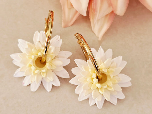 Dahlia Hoops White