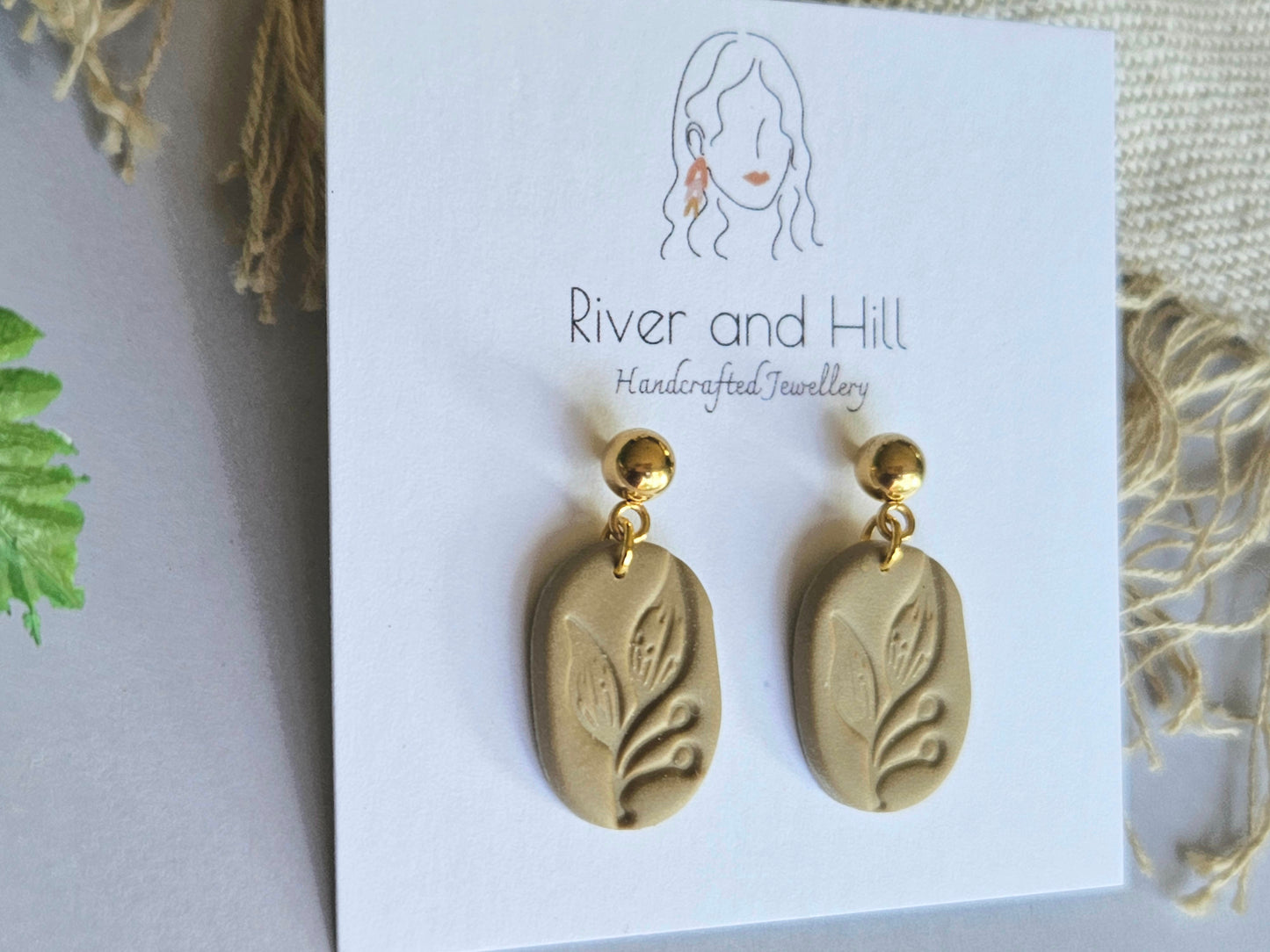 Neutral Latte Dangle Earrings