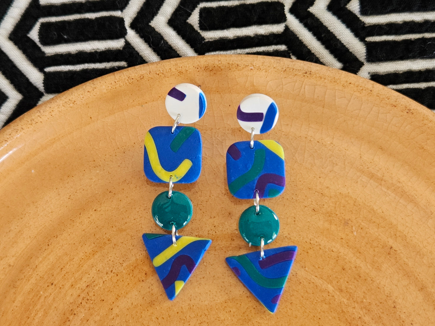 Retro Squiggle Abstract Earrings