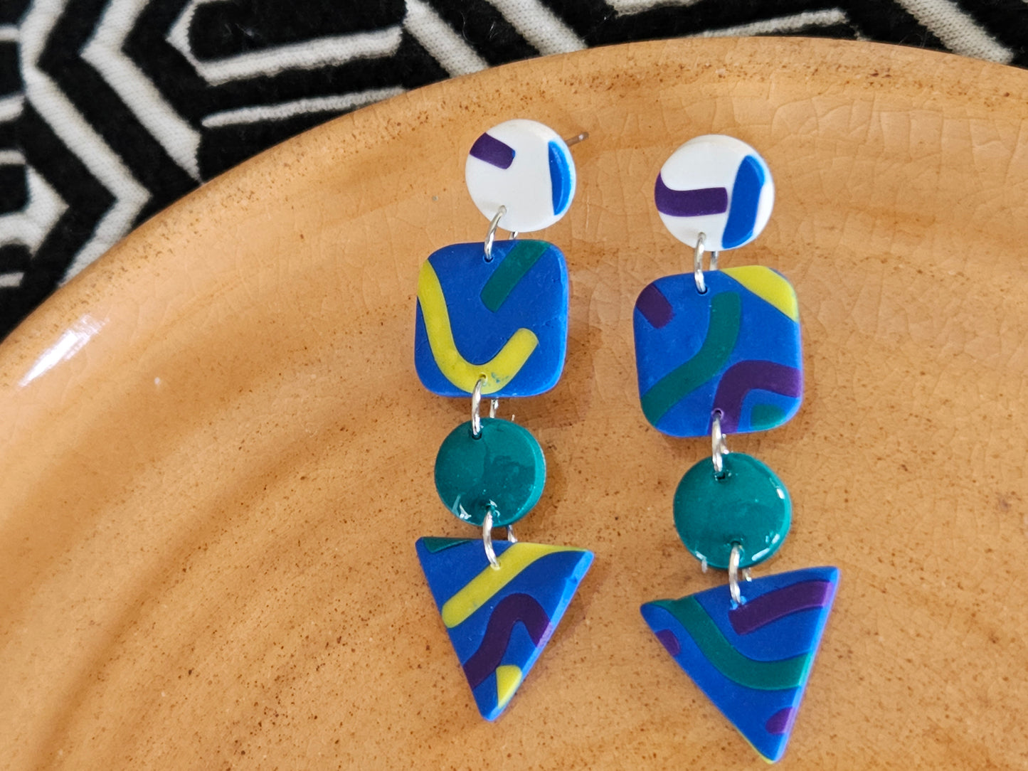 Retro Squiggle Abstract Earrings