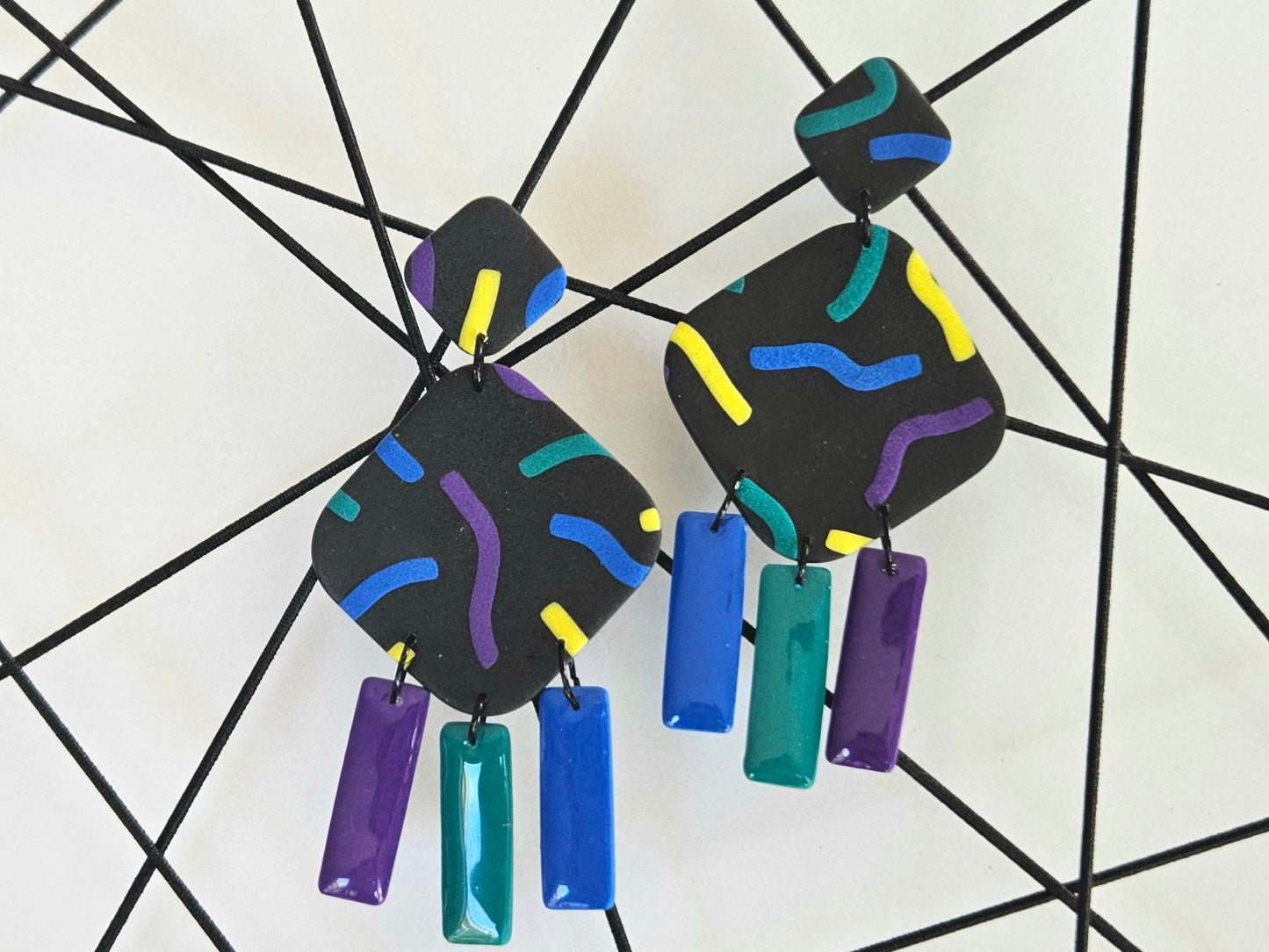 Retro Squiggle Statement Earrings