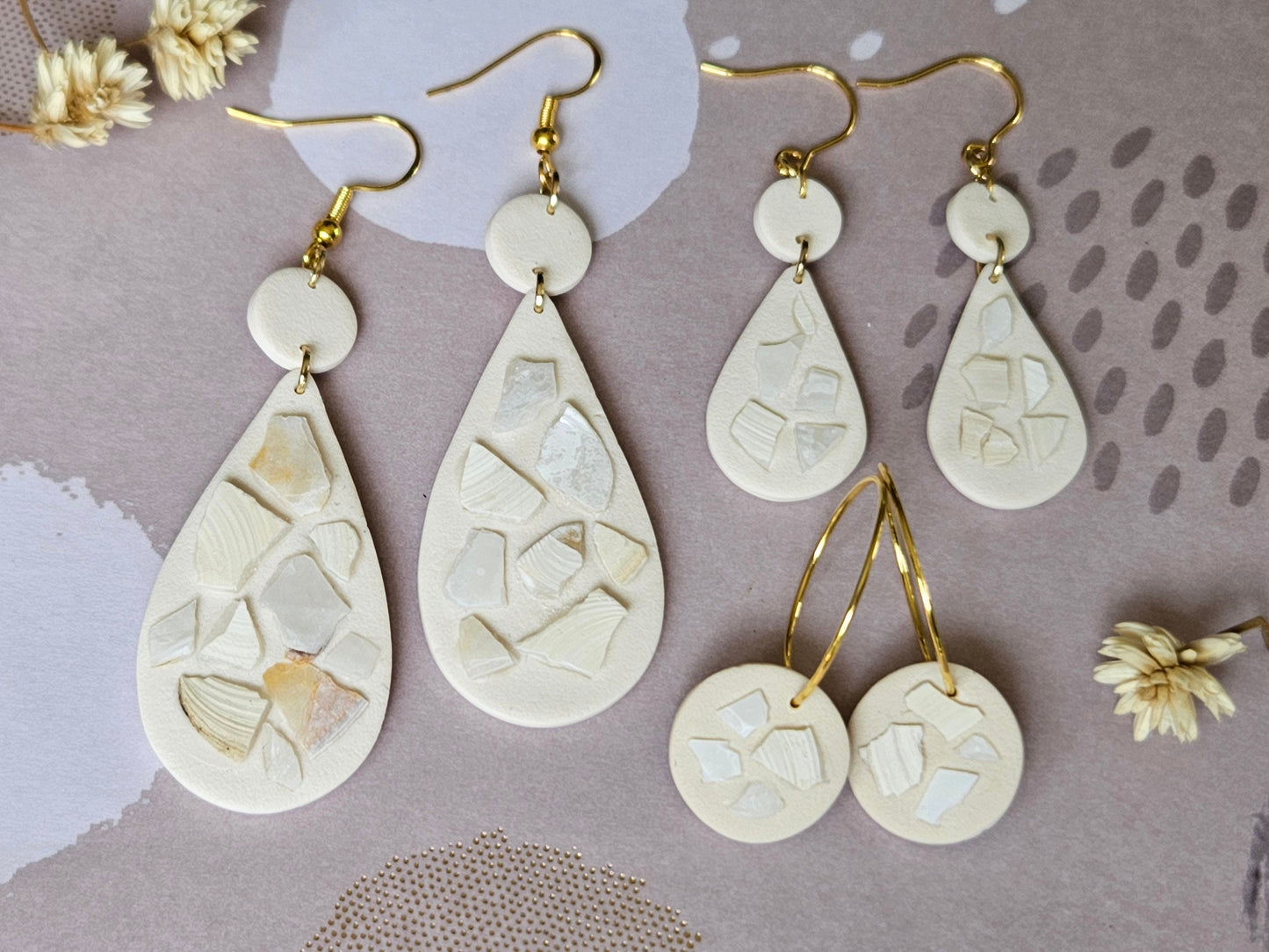 Shell Mosaic Statement Earrings