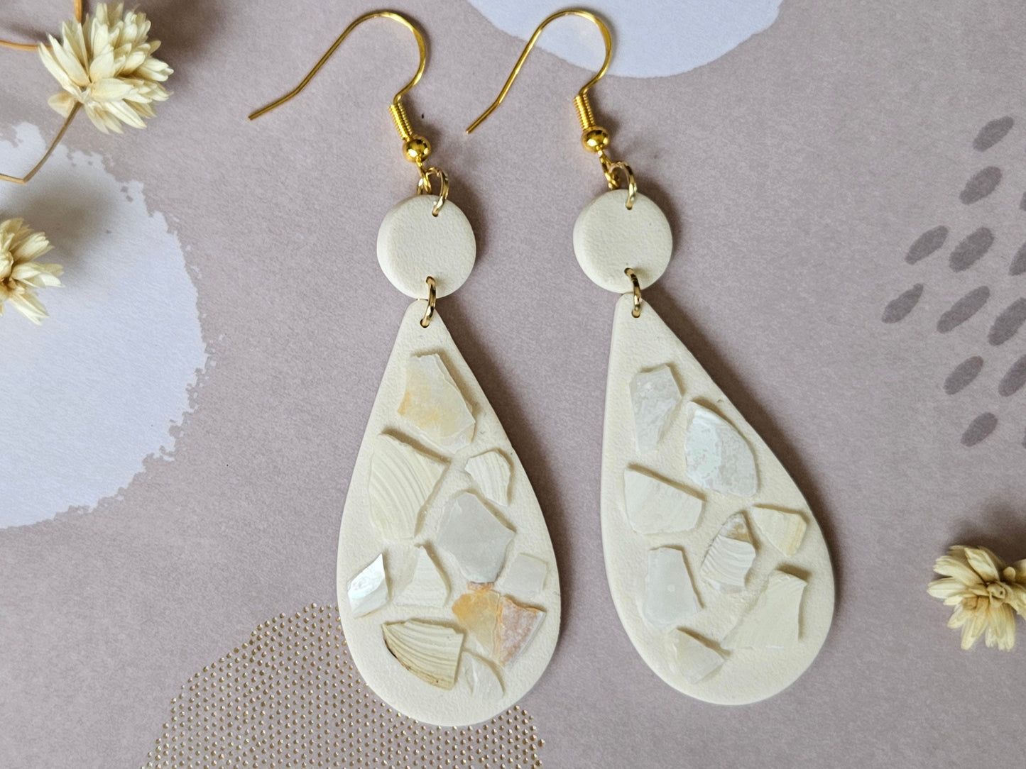 Shell Mosaic Statement Earrings