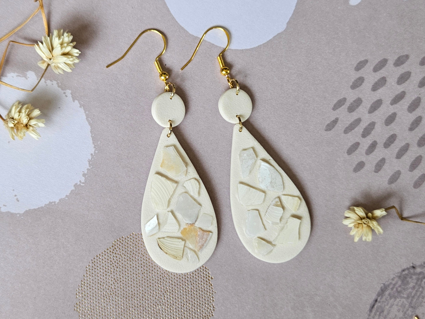 Shell Mosaic Statement Earrings